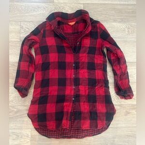 Plaid pj top